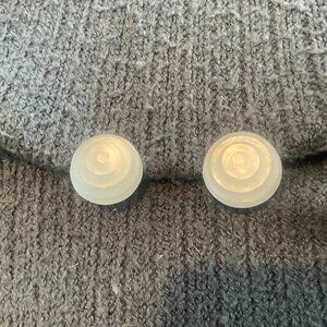 Vintage Alexis Bittar Clear/White Lucite Clip Earrings